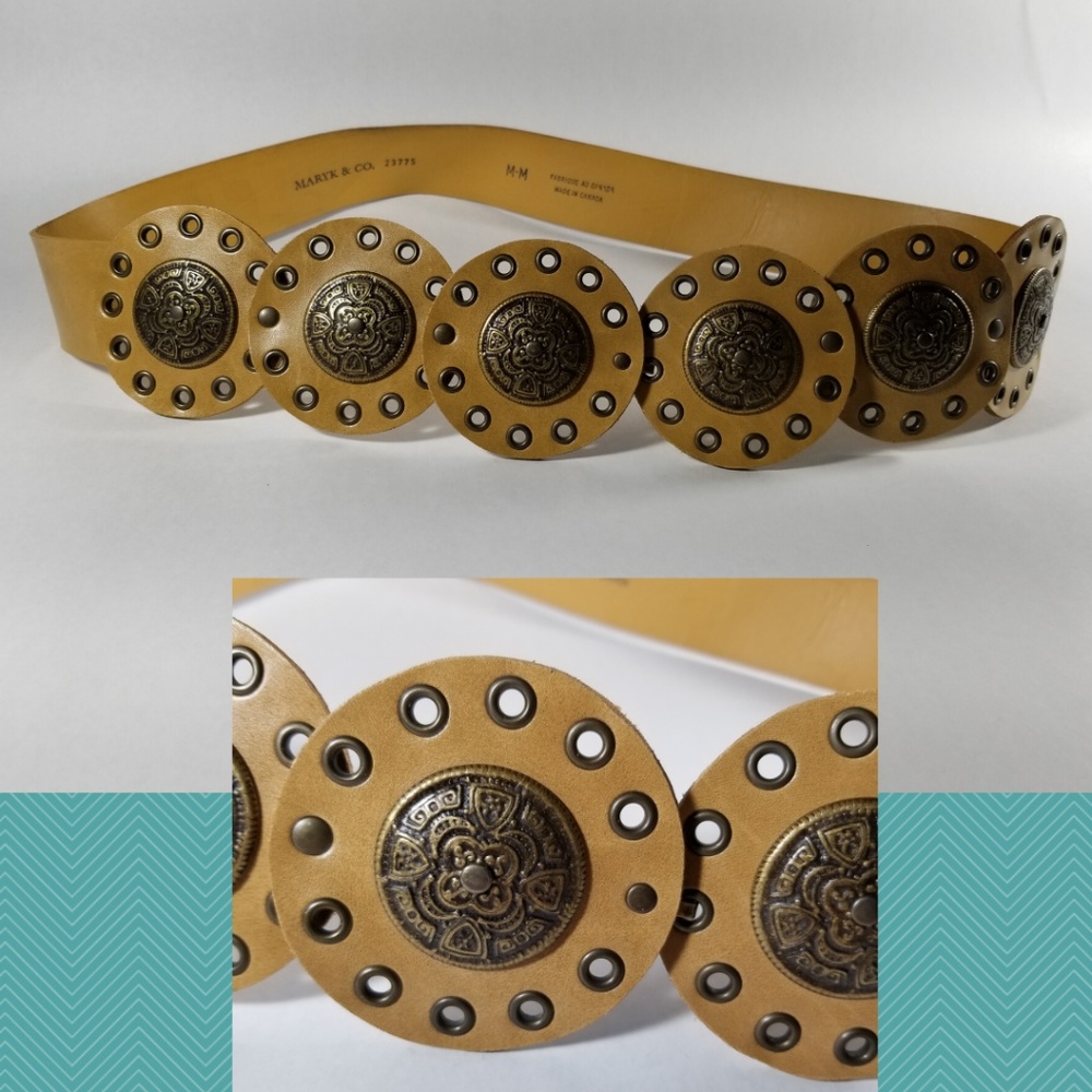 Maryk & Co Golden Beige Faux Leather Belt